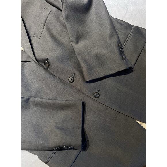 Nautica Mens 41R 32x29 Olive Gray Green Tone Suit Worsted Wool U.S.A. - Picture 7 of 16